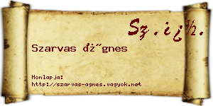Szarvas Ágnes névjegykártya